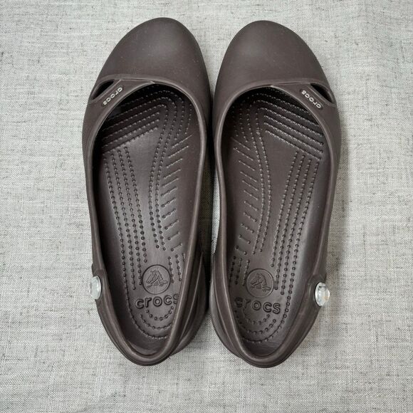 Crocs Olivia Gem Slingback Flats Brown Slip On Women’s Size 7 - Picture 6 of 10